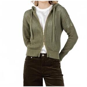 NEW BRODIE CASHMERE astrid sequin hoodie in olive